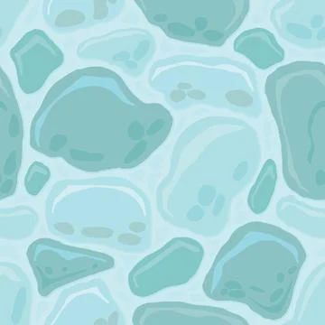 Cartoon game texture, ice surface seamless pattern. Game asset walls and en.. Illustrazione stock