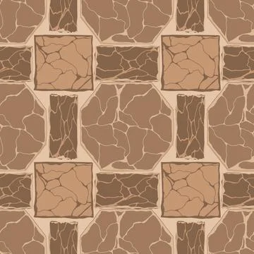 Cartoon game texture, rocks and ground surface seamless pattern. Game asset.. 스톡 일러스트