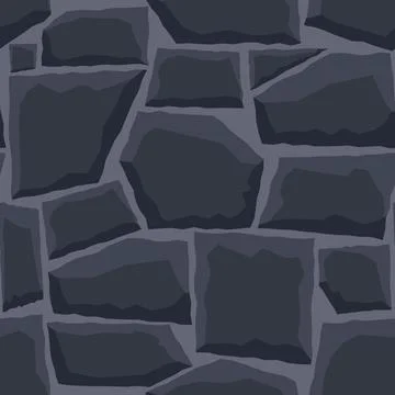 Cartoon game texture, rocks, dirt and ground surface seamless pattern. Game.. Illustrazione stock