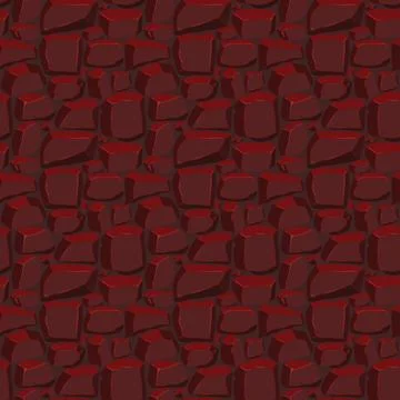Cartoon game texture, rocks, dirt and ground surface seamless pattern. Game.. イラスト素材