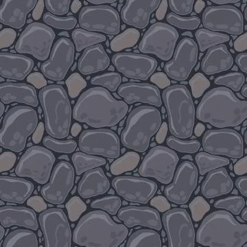 Cartoon game texture, rocks, dirt and ground surface seamless pattern. Game.. イラスト素材