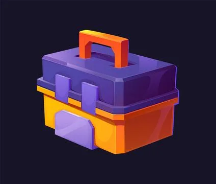 Cartoon game toolbox, storage for instruments Illustration