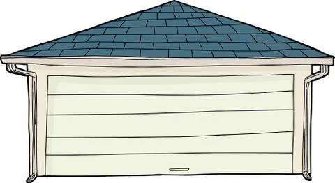 Cartoon of Garage with Spouts Stock Illustration