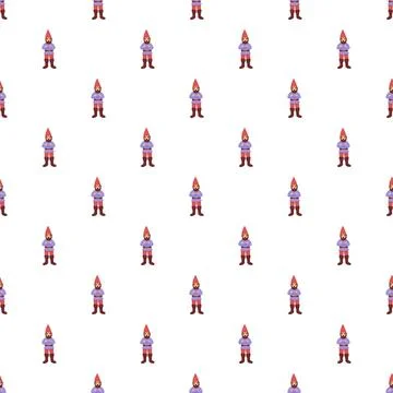 Cartoon garden gnome pattern creating a whimsical background Stock Illustration