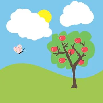 Cartoon garden Stock Illustration