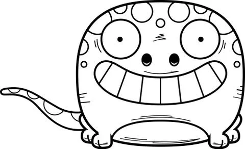 Cartoon Gecko Smiling Stock Illustration