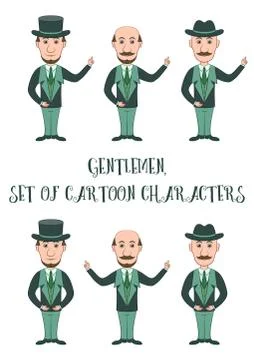 Cartoon Gentleman, Set Stock Illustration