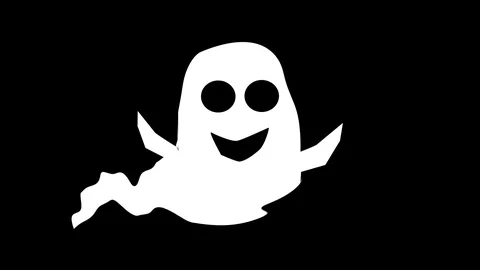 Cartoon ghost black and white Stock Footage 87537767