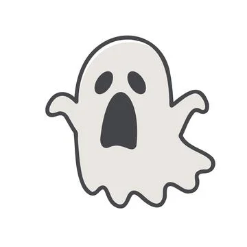Cartoon Ghost Illustration on Black Background Stock Illustration