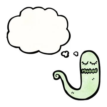 Cartoon ghost with thought bubble Illustrazione stock