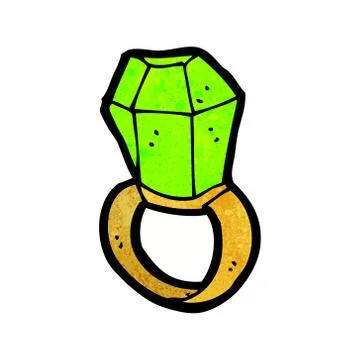 Cartoon giant emerald ring Stock Illustration