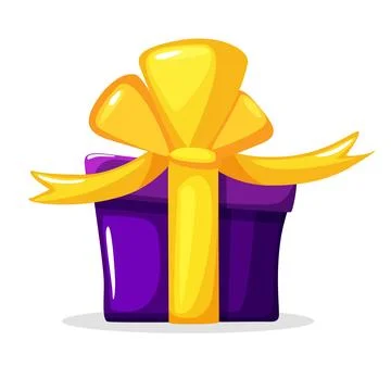 Cartoon Gift Box, isolated object on white background Stock Illustration