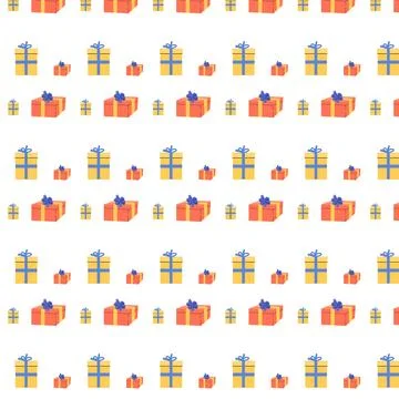Cartoon gift box seamless pattern Stock Illustration