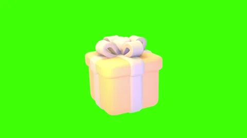 Cartoon gift object on green screen Stock Footage 247706184