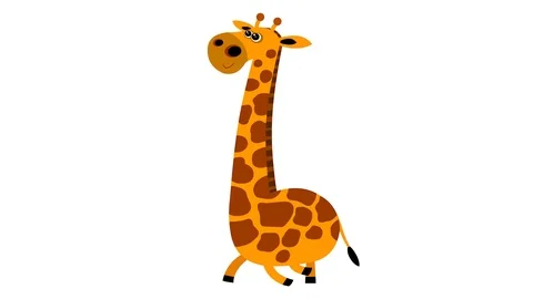 Cartoon giraffe flat design children animation walking cycle Stock Footage 122502894