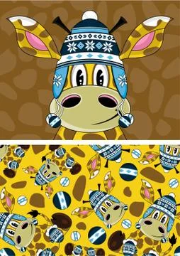 Cartoon Giraffe Pattern Stock Illustration