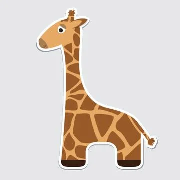 Cartoon giraffe sticker Stock Illustration