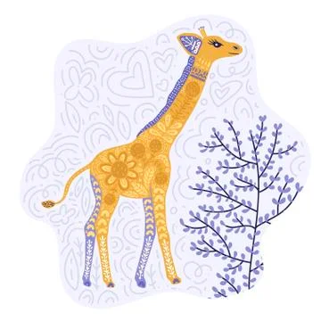 Cartoon giraffe vector illustration. Stock Illustration