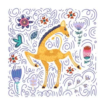 Cartoon giraffe vector illustration. Stock Illustration