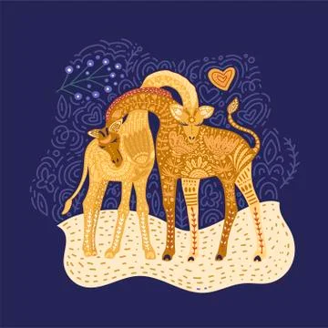 Cartoon giraffe vector illustration. Stock Illustration