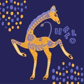Cartoon giraffe vector illustration. Stock Illustration