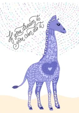 Cartoon giraffe vector illustration. Stock Illustration
