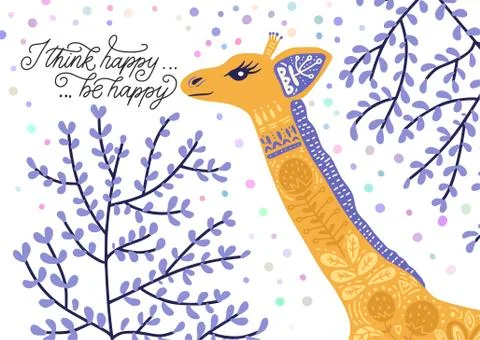 Cartoon giraffe vector illustration. Stock Illustration