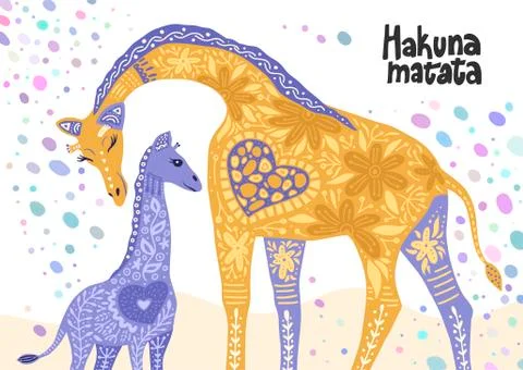 Cartoon giraffe vector illustration. Stock Illustration