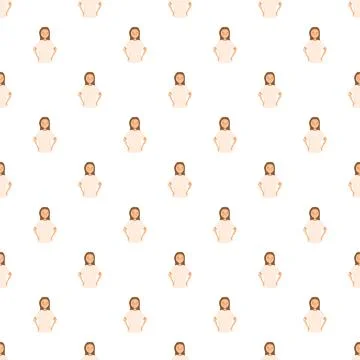 Cartoon girl character repeating pattern background design Illustrazione stock