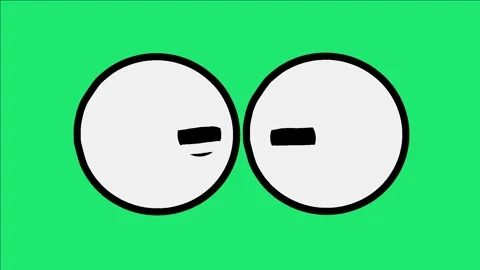 Cartoon glancing eyeball animation Stock Footage 273274286