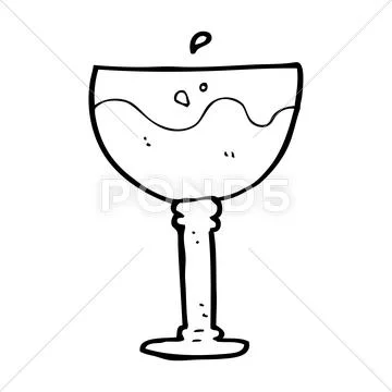Cartoon glass of red wine Stock Illustration