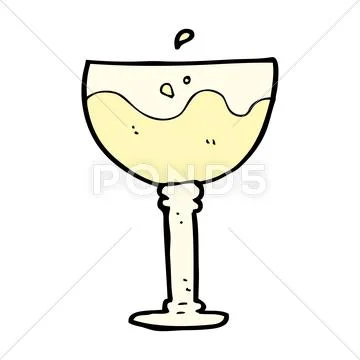Cartoon glass of wine Stock Illustration