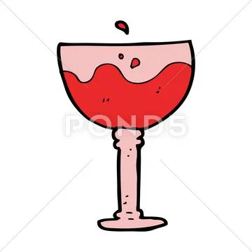 Cartoon glass of wine Stock Illustration