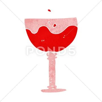 Cartoon glass of wine Stock Illustration