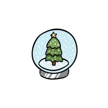 Cartoon globe ball doodle. Vector isolated icon Stock Illustration