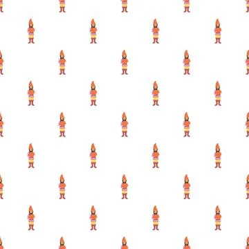 Cartoon gnome pattern with repeating bearded figures Stock Illustration