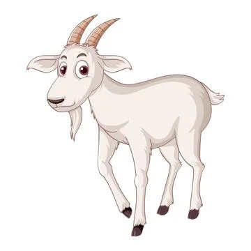 Cartoon Goat Standing Alone Ilustração Stock