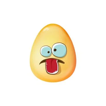 Cartoon golden easter egg cartoon characters isolated on white background. Gold 库存插图