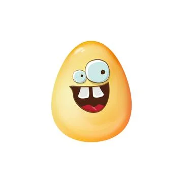 Cartoon golden easter egg cartoon characters isolated on white background. Gold 스톡 일러스트