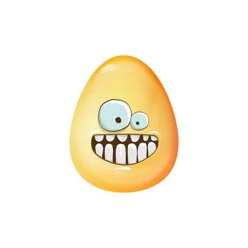 Cartoon golden easter egg cartoon characters isolated on white background. Gold Stock Illustration