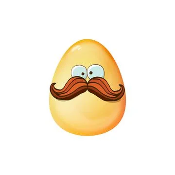 Cartoon golden easter egg cartoon characters isolated on white background. Gold 库存插图