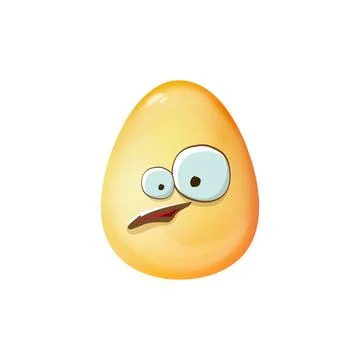 Cartoon golden easter egg cartoon characters isolated on white background. Gold 库存插图