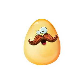 Cartoon golden easter egg cartoon characters isolated on white background. Gold 库存插图