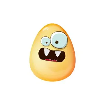 Cartoon golden easter egg cartoon characters isolated on white background. Gold Stock Illustration
