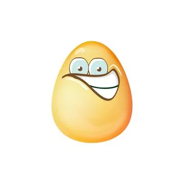 Cartoon golden easter egg cartoon characters isolated on white background. Gold Stock Illustration