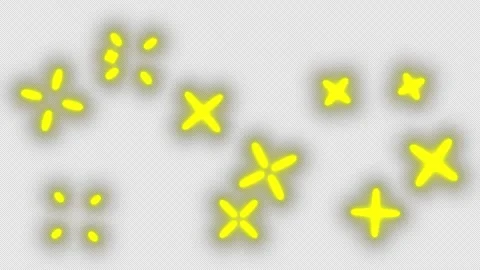 Cartoon golden fireworks exploding on a black screen.  Stock Footage 255787542