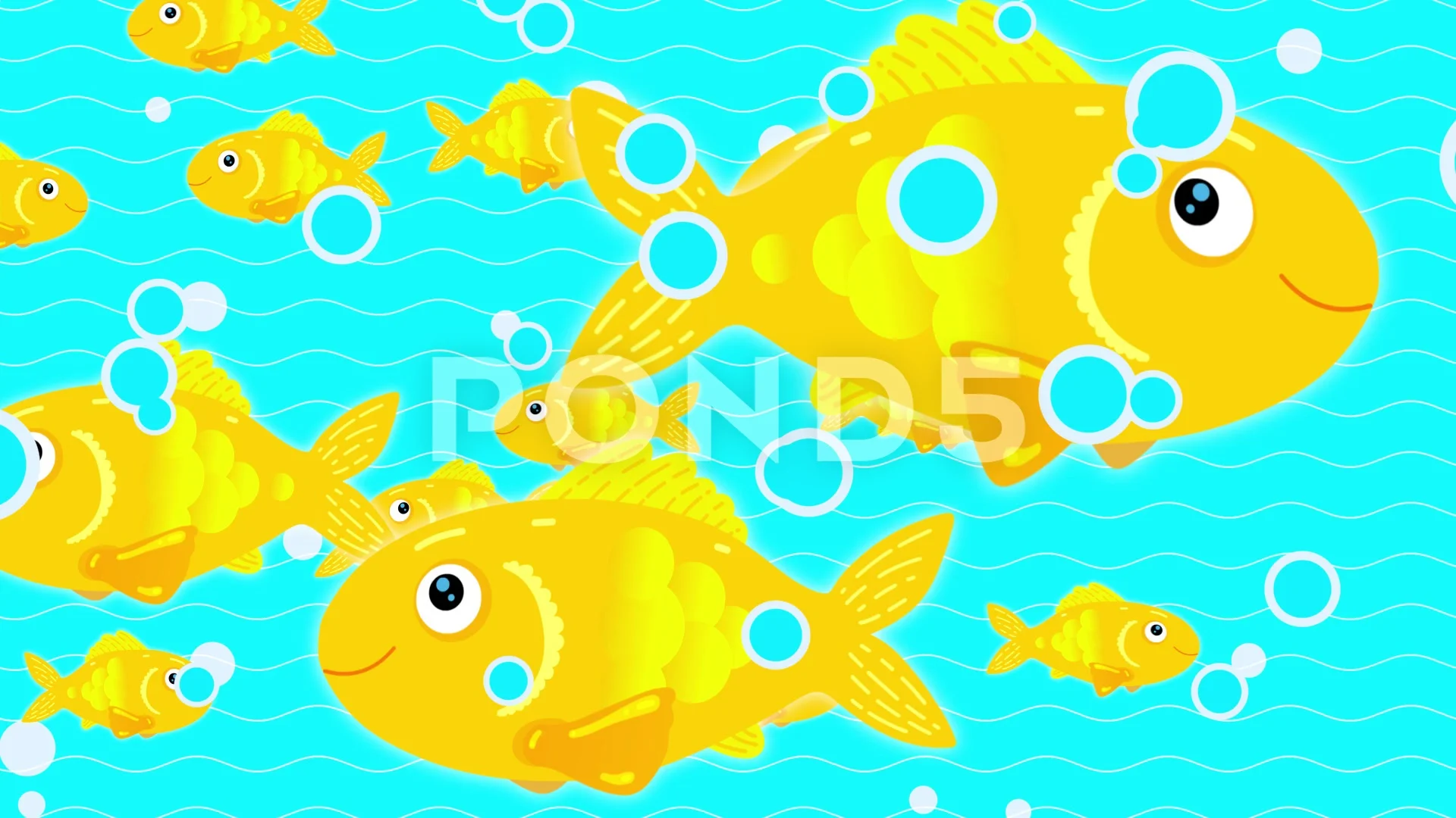 Cartoon golden fish background animation... | Stock Video | Pond5