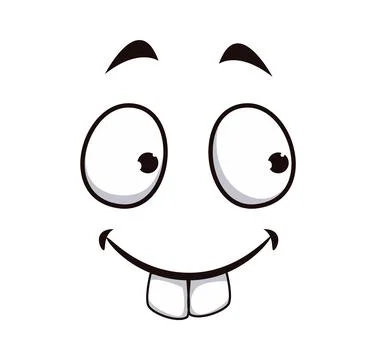 Cartoon goofy and silly face expression Stock Illustration