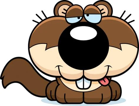 Cartoon goofy squirrel Stock Illustration