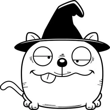 Cartoon Goofy Witch Cat Stock Illustration